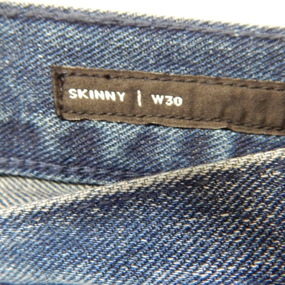 PacSun Mens Skinny Cut Off Ribbed Denim Jean Shorts Medium Indigo Size 30 - Picture 8 of 9